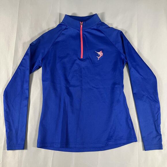 FootJoy Tops - FootJoy Pullover Womens XS Blue Pink 1/4 Zip Long Sleeve Golf Athletic Stretch